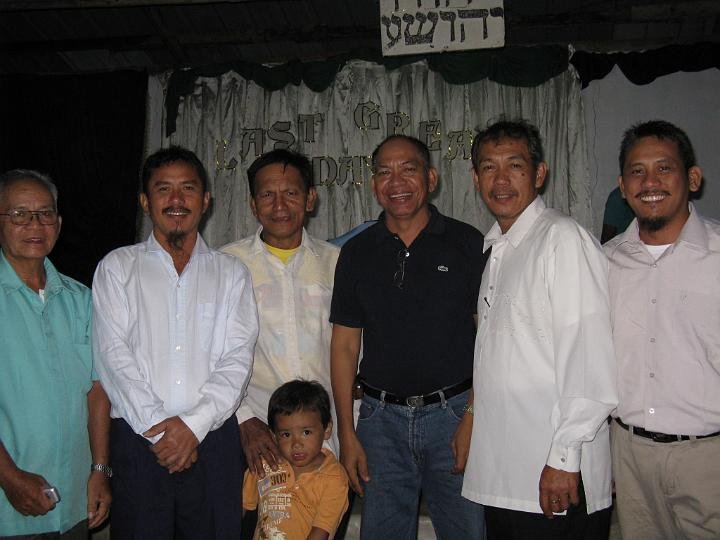 L-R Deacon Flores, Elder Vidal, Elder Ybanez with grandson, Bro. Per, Elder Villamor, Deacon Jun Tadea