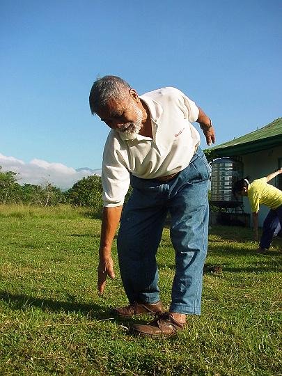 83 yrs old Elder Sofronio Tadle trying to reach his toes