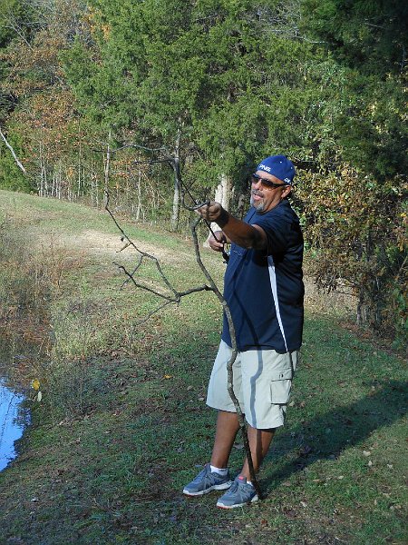 Brother Arturo Lopez caught a branch