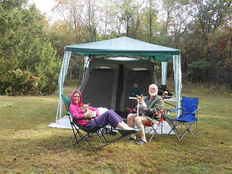 Campgrounds allowed dogs this year, if we kept 'em outside