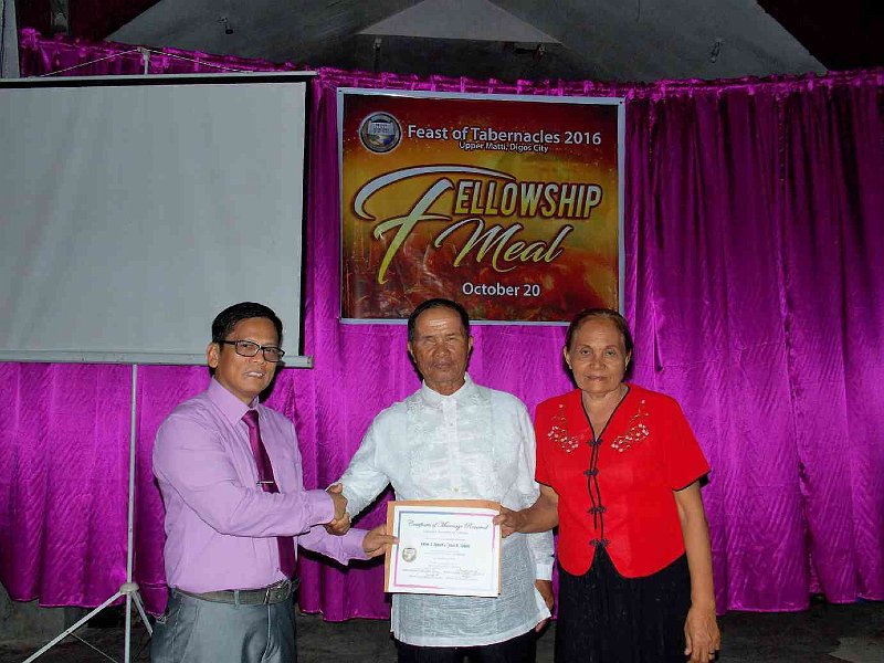 Certificate of Marriage Renewal for Deacon & Sis  Sabate