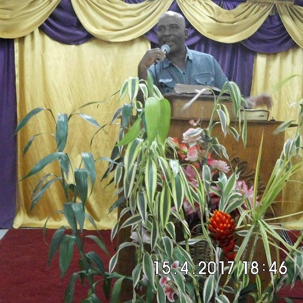 Deacon Russel Bertrand delivers the wave sheaf message